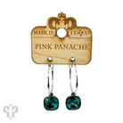 Pink Panache Brands square Austrian crystal hoop earring, 12mm, bronze-tone jewelry with sparkling crystal accents.