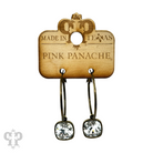 Pink Panache Brands square Austrian crystal hoop earring, 12mm, bronze-toned jewelry with sparkling crystal accents
