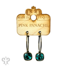 Pink Panache Brands square Austrian crystal hoop earring in bronze, 12mm diameter, showcasing a sparkling geometric design.
