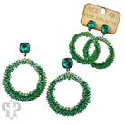 Pink Panache Brands black bicone bead wrapped dangle earring with Austrian crystal, showcasing elegant jewelry design.
