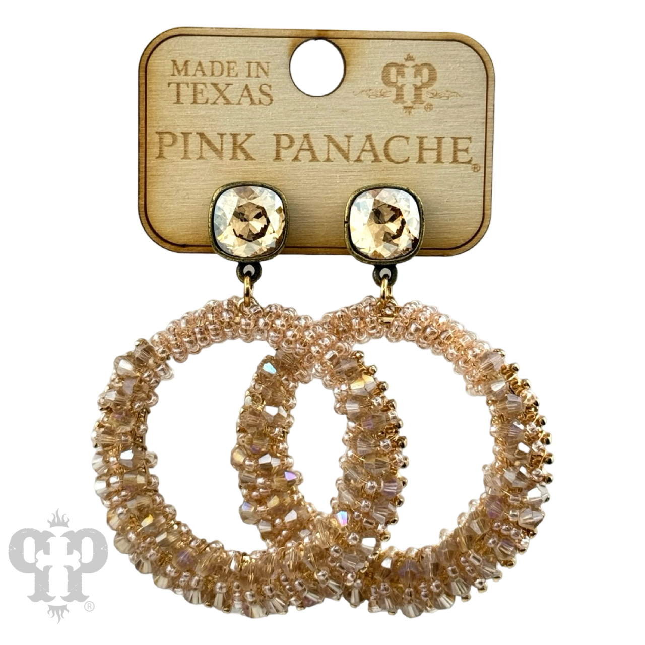 Black bicone bead wrapped dangle earring with Austrian crystal from Pink Panache Brands, showcasing elegant jewelry design.