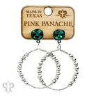 Pink Panache Brands foil and smooth bead circle earring featuring a sparkling Austrian crystal for elegant jewelry style.