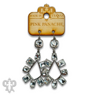 Pink Panache Brands rhinestone chandelier teardrop earrings with Austrian crystals, featuring blue rhinestones and elegant design.