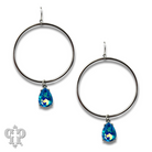 Turquoise blue rhinestone teardrop earrings by Pink Panache Brands featuring sparkling stones and elegant dangling design.