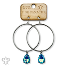 Turquoise blue rhinestone teardrop earrings by Pink Panache Brands featuring sparkling rhinestones and elegant teardrop shape.