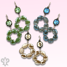 Faceted oval bead dangle earrings by Pink Panache Brands featuring brown beads and sparkling Austrian crystal accents.