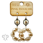 Brown faceted oval bead dangle earring with Austrian crystal from Pink Panache Brands, showcasing elegant jewelry design.