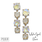 Pink Panache Brands round rhinestone drop earring with sparkling clear stones and elegant design.