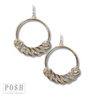 Gold curb chain and rhinestone earrings by Pink Panache Brands featuring sparkling stones and stylish chain design.