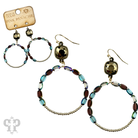 Gold Austrian crystal earrings featuring flat oval and round bead circle designs by Pink Panache Brands.