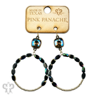 Gold Austrian crystal earrings with flat oval and round bead circle design by Pink Panache Brands