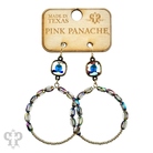 Gold Austrian crystal earrings with flat oval and round bead circle design by Pink Panache Brands