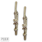 Gold cable hoop earring with rhinestones, stylish accessory from Pink Panache Brands, featuring a sleek design and sparkling details.