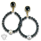 Gold Pave rhinestone bead earrings by Pink Panache Brands featuring Austrian crystal accents.