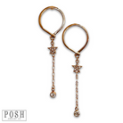 Gold post earring featuring a star and drop design from Pink Panache Brands, showcasing a stylish accessory for pierced ears.