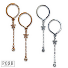 Gold post earring by Pink Panache Brands featuring a star and drop design, perfect for stylish everyday wear.