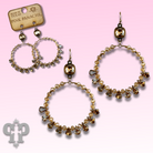 Gold rhinestone circle hoop earring with Austrian crystals by Pink Panache Brands, showcasing sparkling details and elegant design.