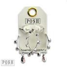 Gold Rhinestone hoop and drop earrings by Pink Panache Brands with sparkling rhinestones and elegant design.
