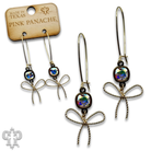 Gold textured bow earring with Austrian crystal from Pink Panache Brands, showcasing elegant jewelry design.