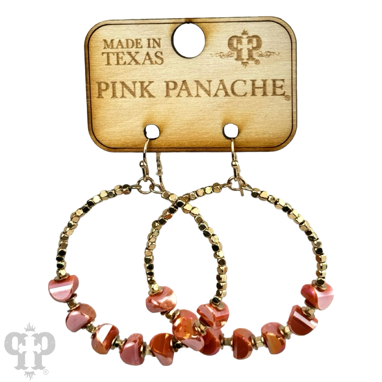 Green stone circle earrings by Pink Panache Brands, featuring a stylish and elegant design for everyday wear.
