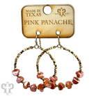 Green stone circle earrings by Pink Panache Brands, featuring a stylish and elegant design for everyday wear.
