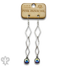 Silver diamond drop earring with Austrian crystal from Pink Panache Brands, showcasing a sparkling crystal and elegant design.