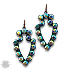 Turquoise rhinestone arrowhead earring by Pink Panache Brands featuring sparkling stones and arrowhead design.