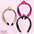 Black woven headband by Pink Panache Brands, featuring a stylish and comfortable headband design for everyday wear.