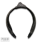 Black woven headband from Pink Panache Brands with a stylish, textured design perfect for casual or dressy styles.