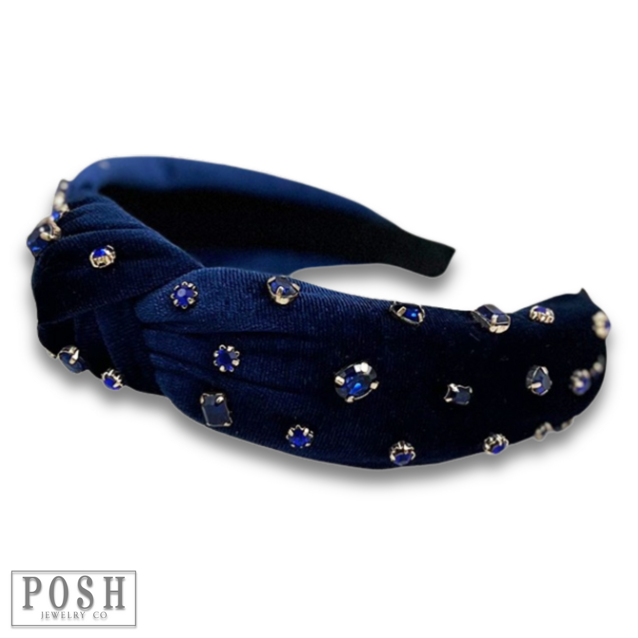 Fuchsia velvet rhinestone headband by Pink Panache Brands with sparkling embellishments and comfortable fit.