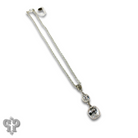 Pink Panache Brands double square Austrian crystal necklace featuring two silver-tone squares on a delicate chain.