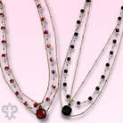 Delicate gold chain necklace with faceted Austrian crystal bead drop, featuring a stylish and elegant design by Pink Panache Brands.