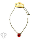 Austrian square crystal chain necklace by Pink Panache Brands with 12mm iridescent bronze crystals, showcasing a stylish jewelry design.