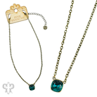 Austrian square crystal chain necklace by Pink Panache Brands, bronze iridescent 12mm square crystals, elegant jewelry accessory.