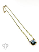 Austrian square crystal chain necklace by Pink Panache Brands featuring iridescent bronze 12mm crystals, elegant jewelry accessory