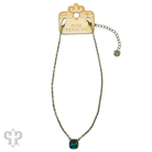 Austrian square crystal chain necklace by Pink Panache Brands featuring 12mm iridescent bronze-colored crystals.