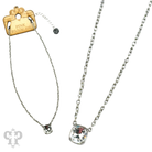 Austrian square crystal chain necklace by Pink Panache Brands featuring bronze iridescent 12mm crystals, close-up view of the jewelry.