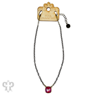 Austrian square crystal chain necklace in bronze iridescent finish, 12mm, by Pink Panache Brands, showcasing a sparkling jewelry piece.