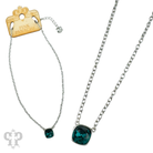 Austrian square crystal chain necklace in bronze iridescent finish, 12mm, by Pink Panache Brands, showcasing a sparkling chain detail.