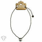 Austrian square crystal chain necklace in bronze and iridescent finish, 12mm, by Pink Panache Brands, featuring a shimmering square crystal design.