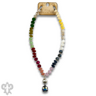 Pink Panache Brands necklace featuring brown stone and faceted beads with sparkling Austrian crystals.