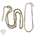 Gold chain and champagne bead necklace from Pink Panache Brands, featuring a delicate gold chain with elegant champagne-colored beads.