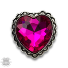 Pink Panache Brands rhinestone heart ring with pink fuchsia band, featuring sparkling embellished heart design.