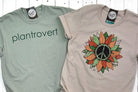 Plantrovert Round Pigment Dyed SS Graphic Tee by The Graphic Tee, showing front view with vibrant plant-inspired graphic design.