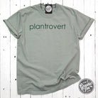 Plantrovert Round Pigment Dyed Tee from The Graphic Tee, a casual short-sleeve graphic T-shirt with a vibrant plant design.