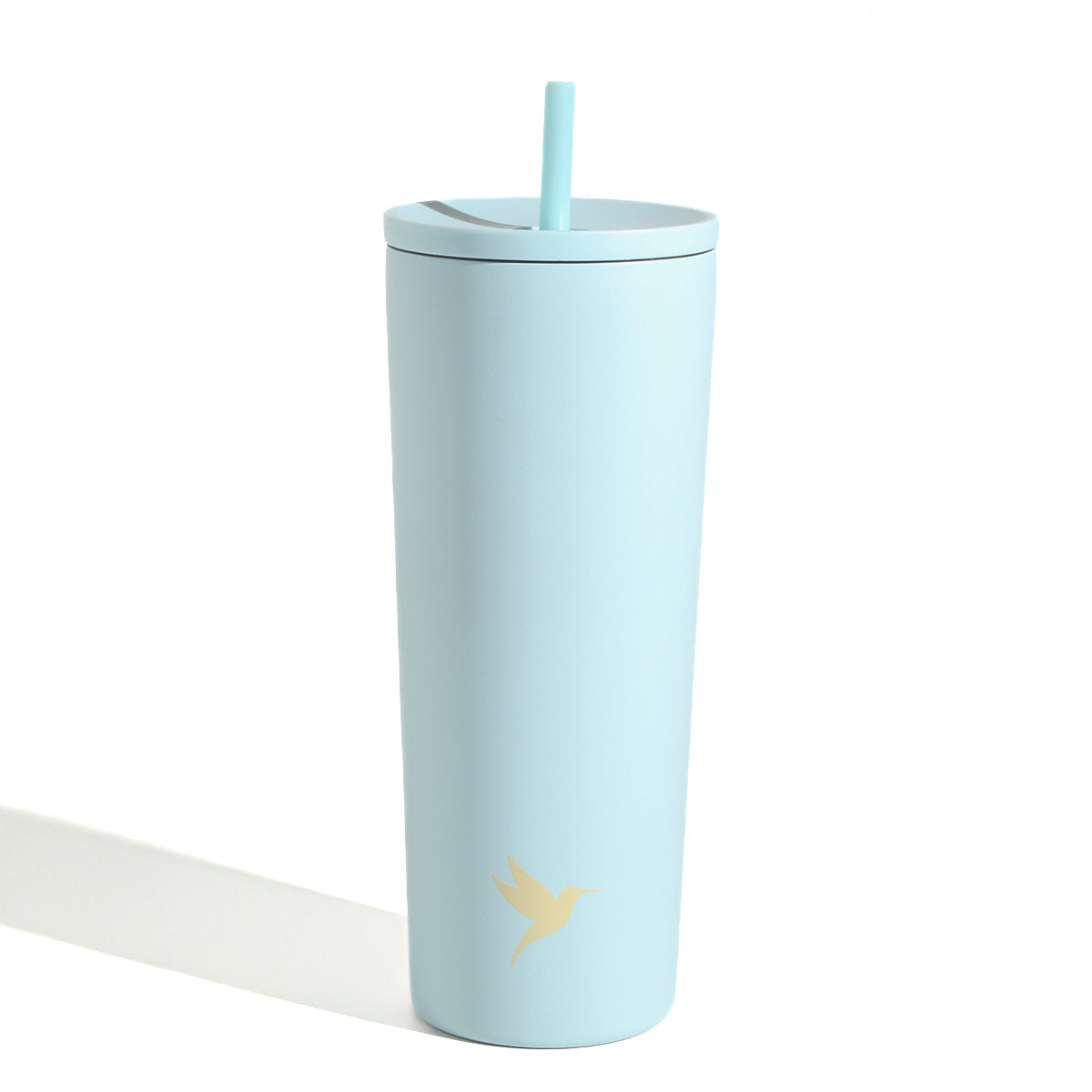 Dark purple Plum Deluxe Tea hot and cold tumbler with lid, designed for hot and iced tea on the go.