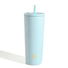 Dark purple Plum Deluxe Tea hot and cold tumbler with lid, designed for hot and iced tea on the go.