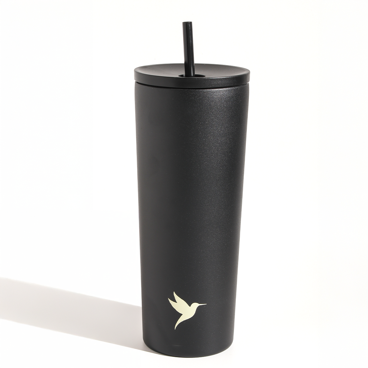 Dark purple Plum Deluxe Tea hot and cold tumbler with lid, designed for hot and iced tea on the go.