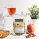 Plum Deluxe Tea Cinny Roll Black Tea with caramel, apple, and cinnamon flavors in a loose leaf tea blend.