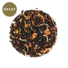 Decaf No Obligations Black Tea by Plum Deluxe with hazelnut, almond, and cinnamon flavors in a tea bag or loose leaf.